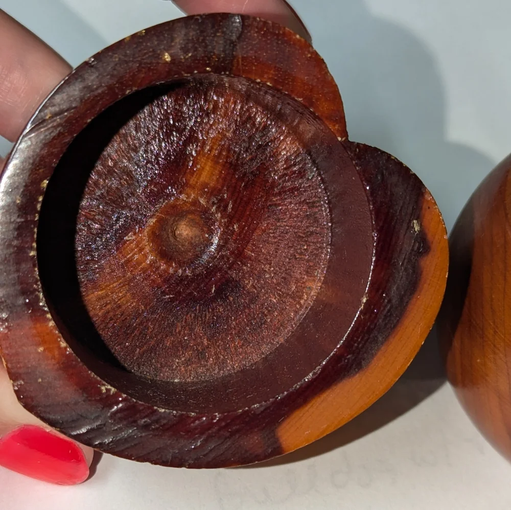 Set of two souvenir wood trinket boxes